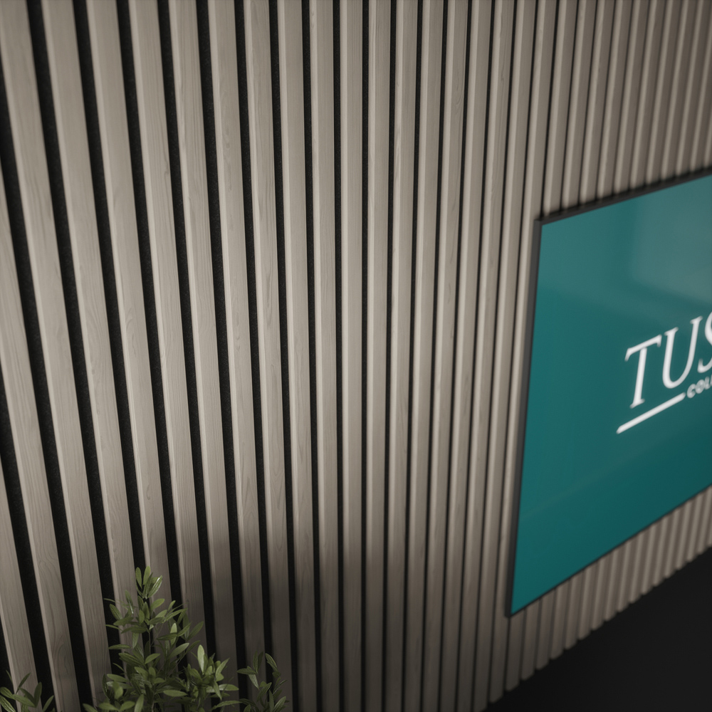 Tuscan Smoked Grey PVC Wrapped Acoustic Wall Panel 240 x 60.8cm Image 5