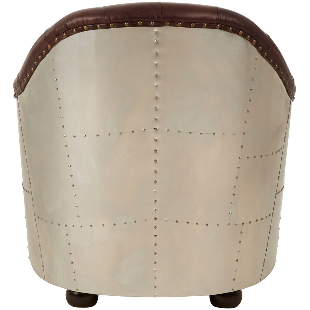Premier Housewares Victor Brown Leather Tub Chair Image 4