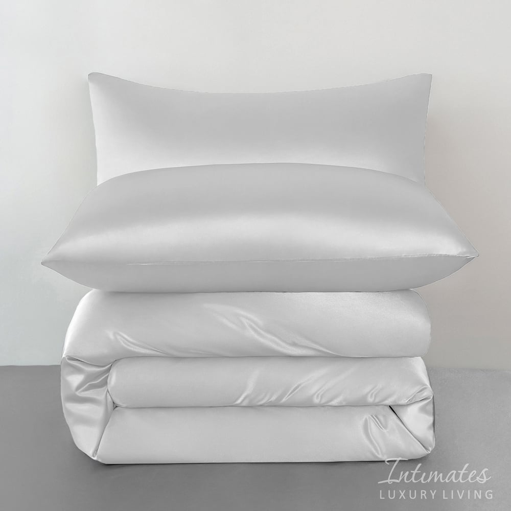 Intimates King Size White Satin Bedding Set Image 3
