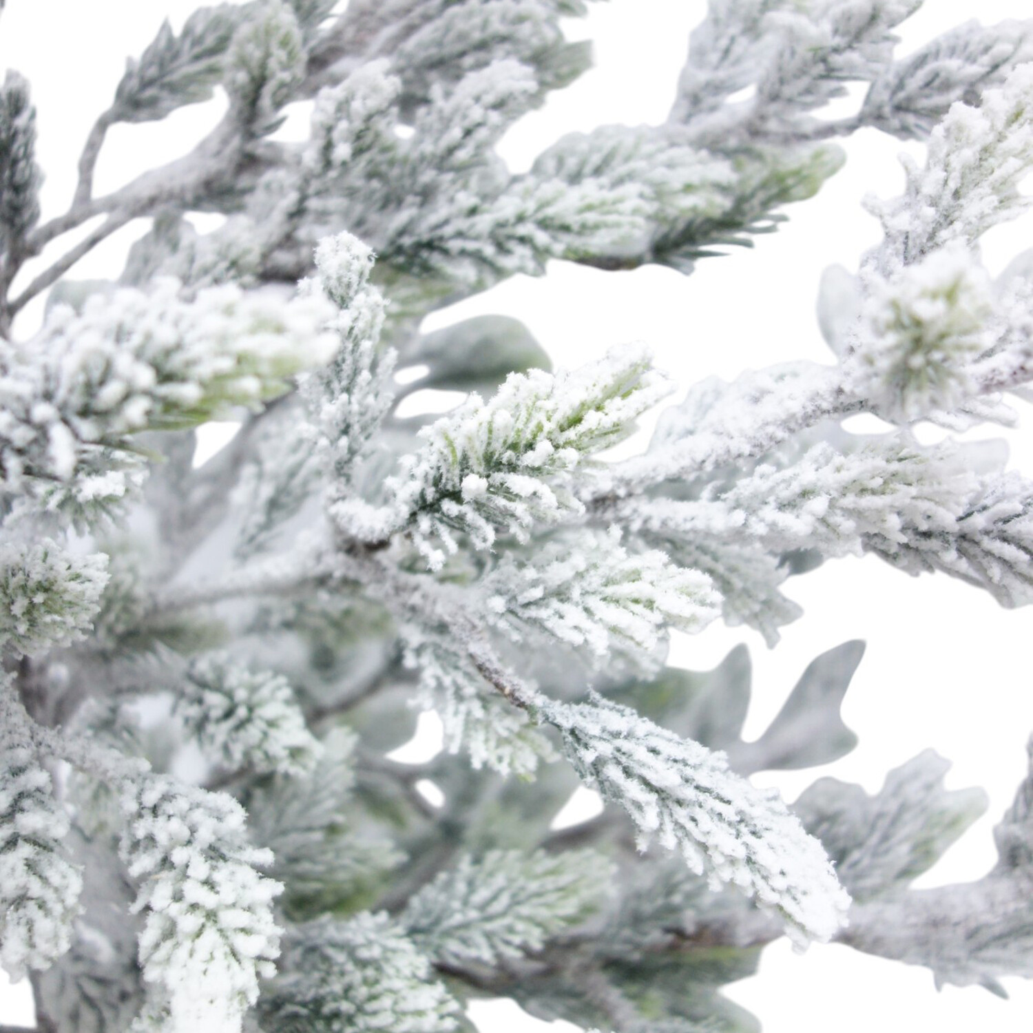 Frosted Tree with Rattan BaseWhite and Grey Image 4