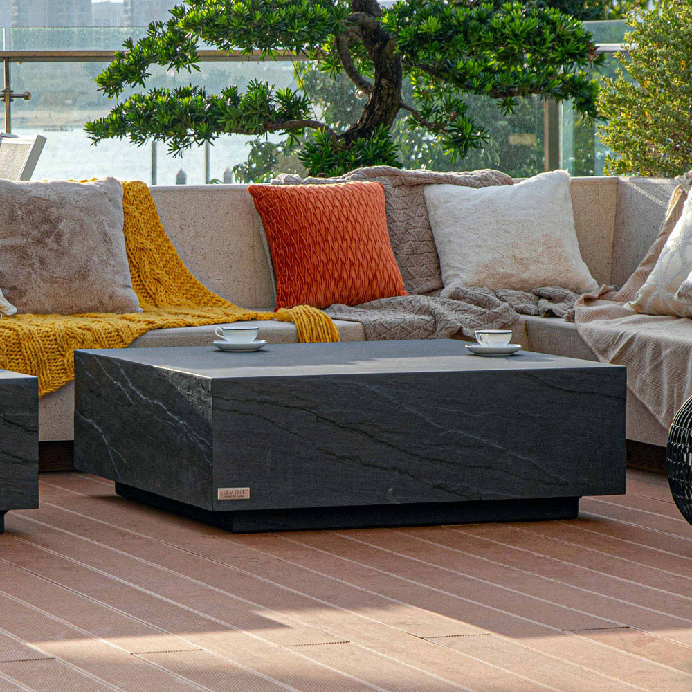 Elementi Colorado Slate Black GRC Large Coffee Table Image 6