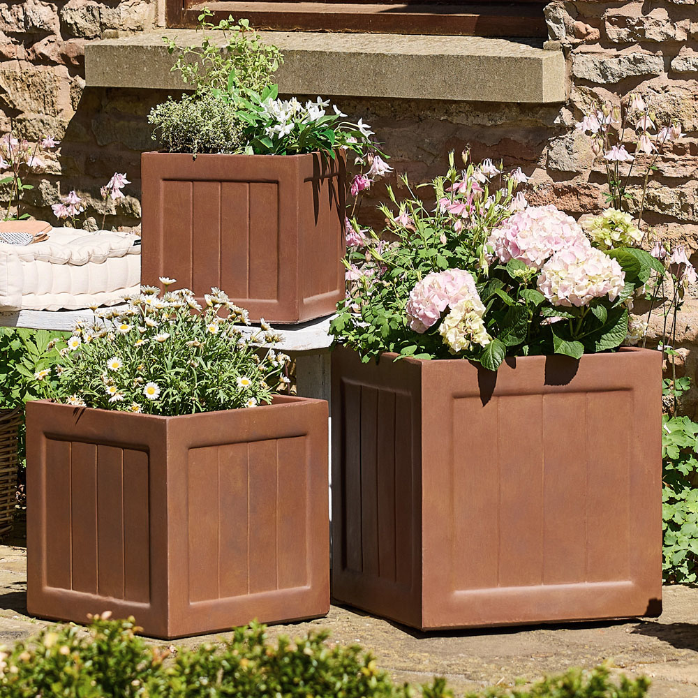 Dibor Merano Brown Square Planter 30cm Image 6
