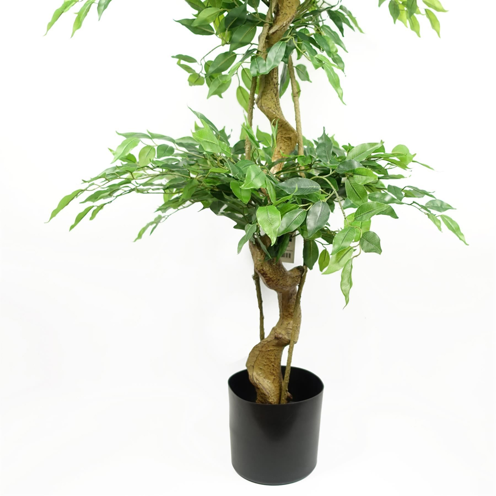 Leaf Ficus Triple Ball Artificial Tree with Copper Metal Planter 182cm Image 3