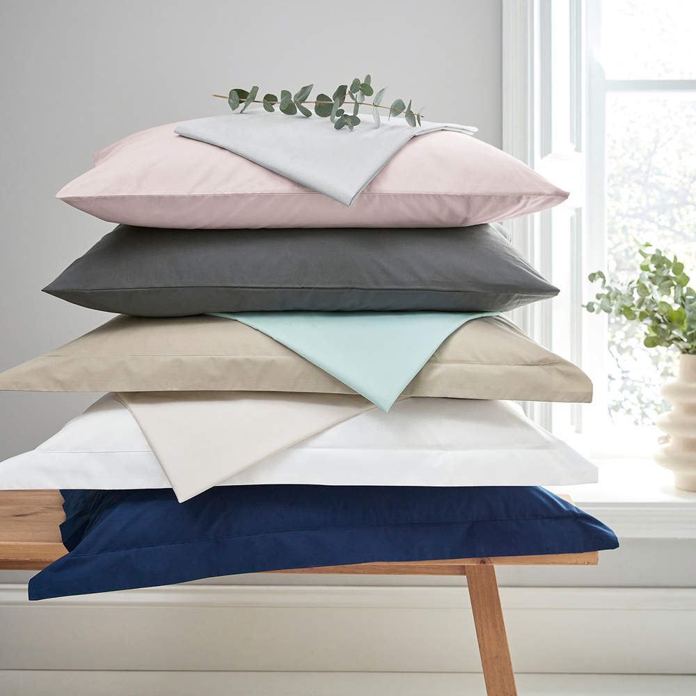 Helena Springfield Super King Size Navy Plain Dye Fitted Bed Sheet Image 3