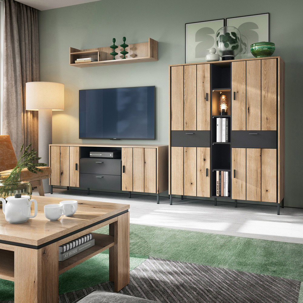 Furniture To Go Arundel 4 Door 2 Drawer Oak Wardrobe Image 4