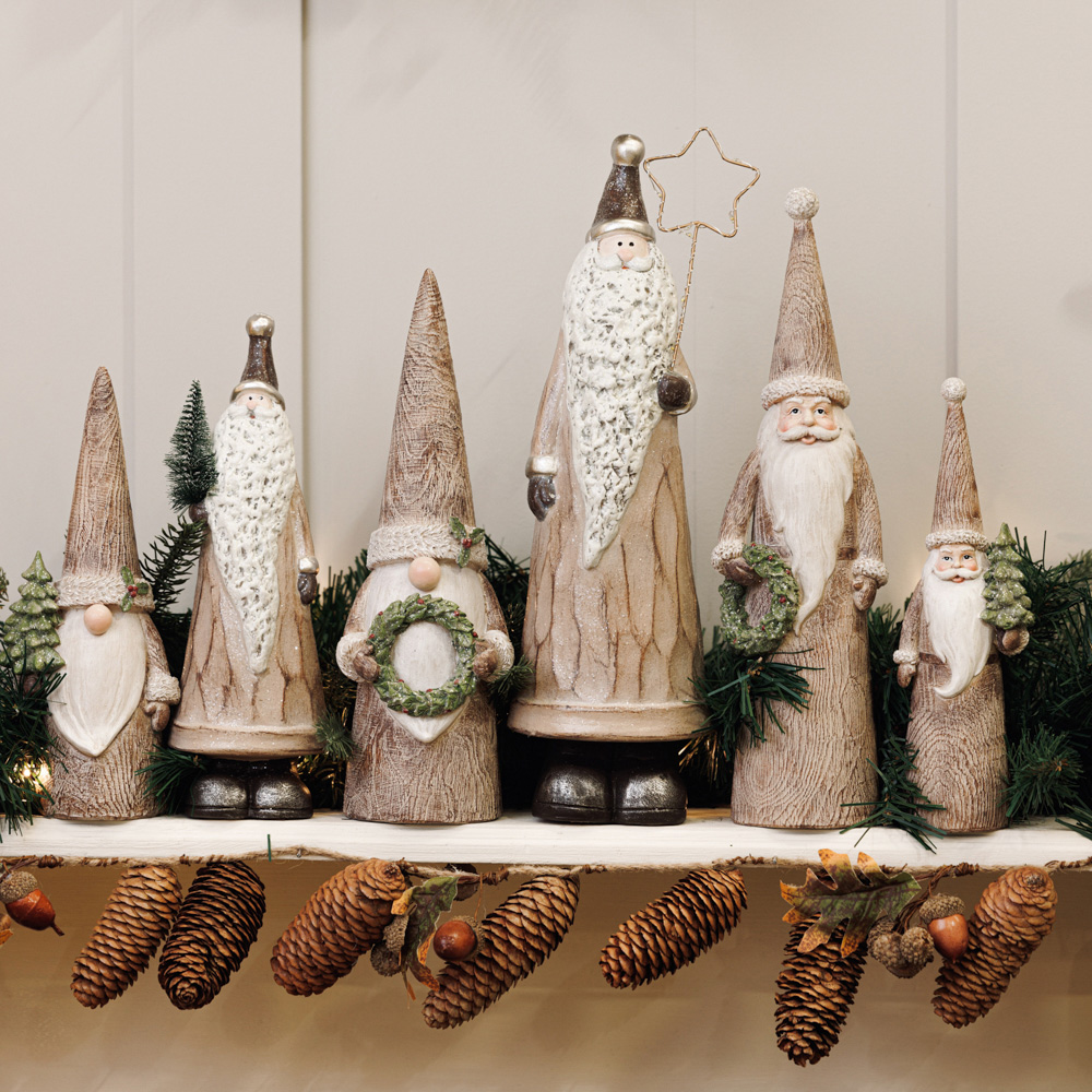 The Seasonal Gift Co. Terracotta Santa with Tree Christmas Decoration 26cm Image 2