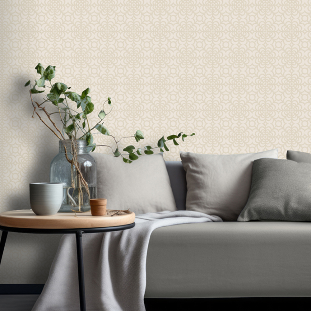 RHS Dandy Floral Ivory Wallpaper Image 4