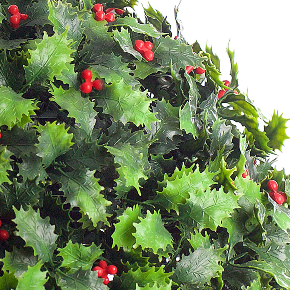 Best Artificial Holly Ball Christmas Bauble 38cm Image 3