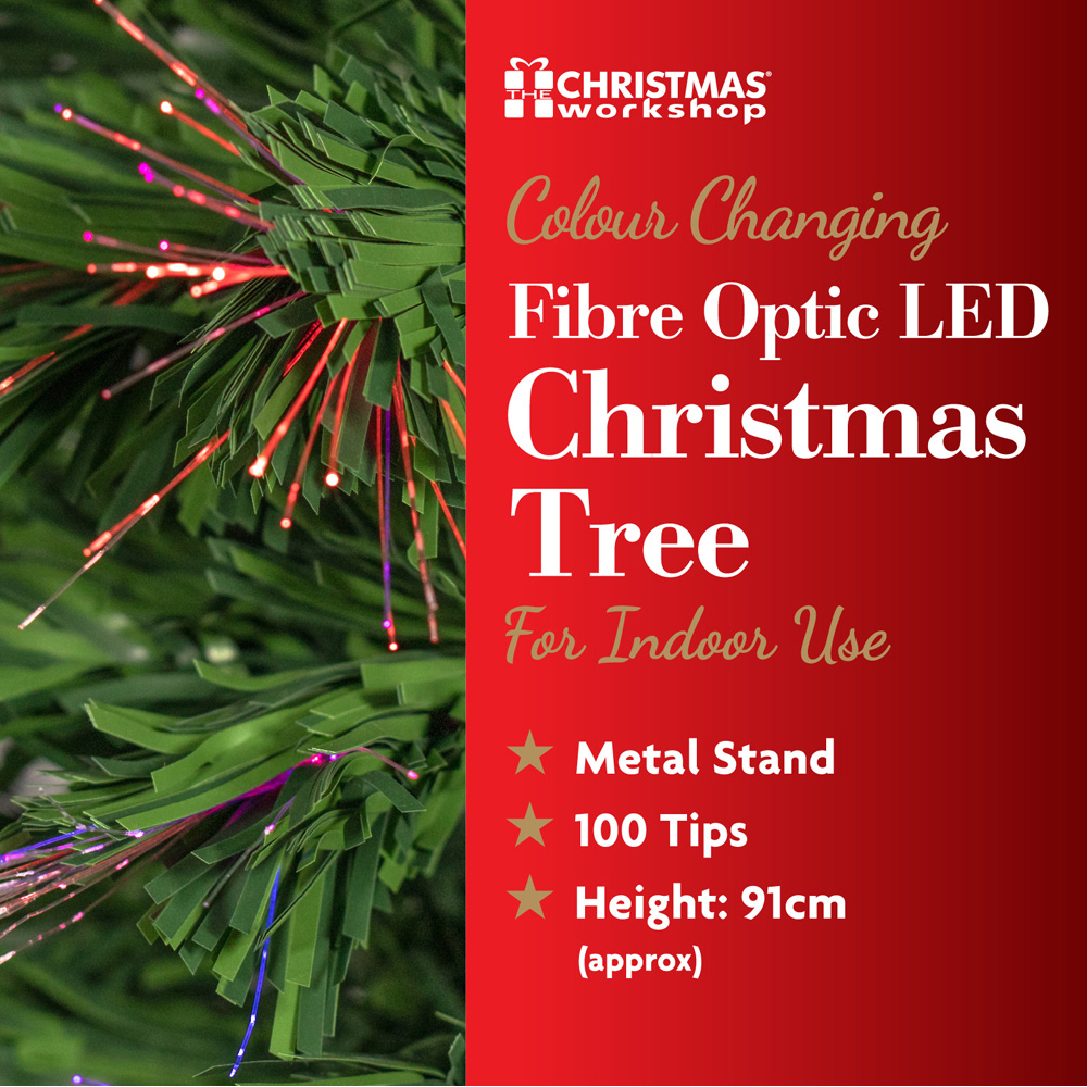 The Christmas Workshop Green Fibre Optic Christmas Tree 3ft Image 8
