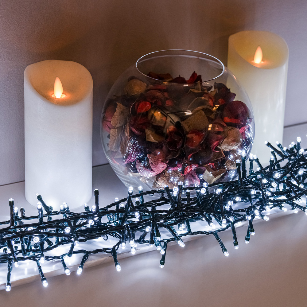 The Christmas Centre 750 Bright White LED Multifunction Green Cable Compact String Light 18.75m Image 2