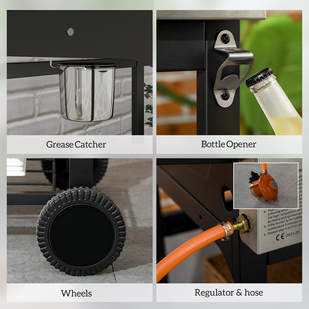 Outsunny 6+1 Burner Gas Grill and Plancha Image 8