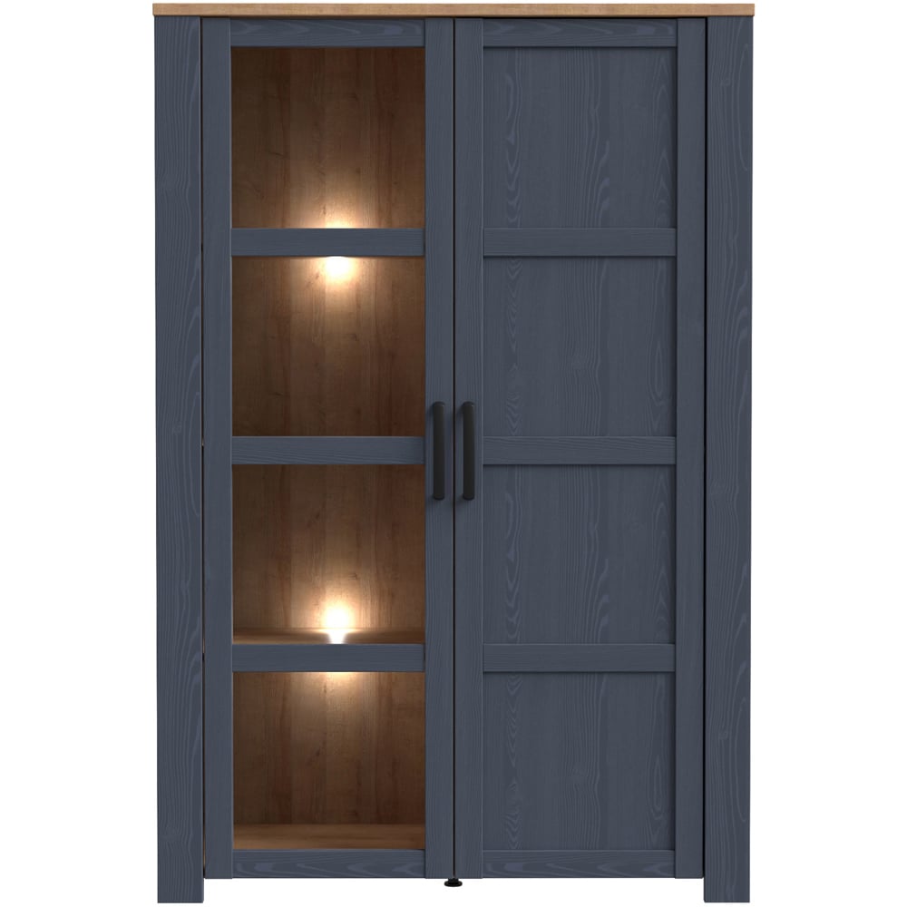 Florence Bohol 2 Door Riviera Oak and Navy LED Display Cabinet Image 5