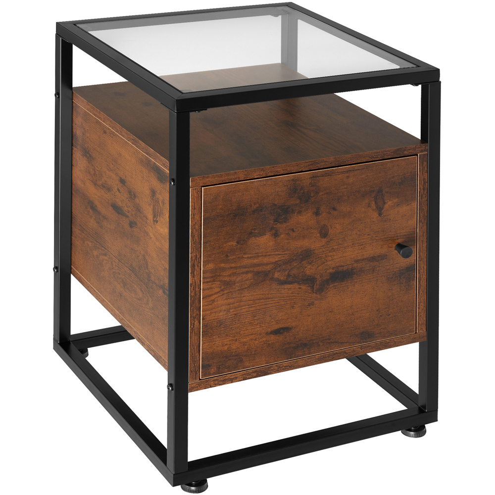 tectake Dudley 3 Shelf Dark Wood Nightstand Image 2