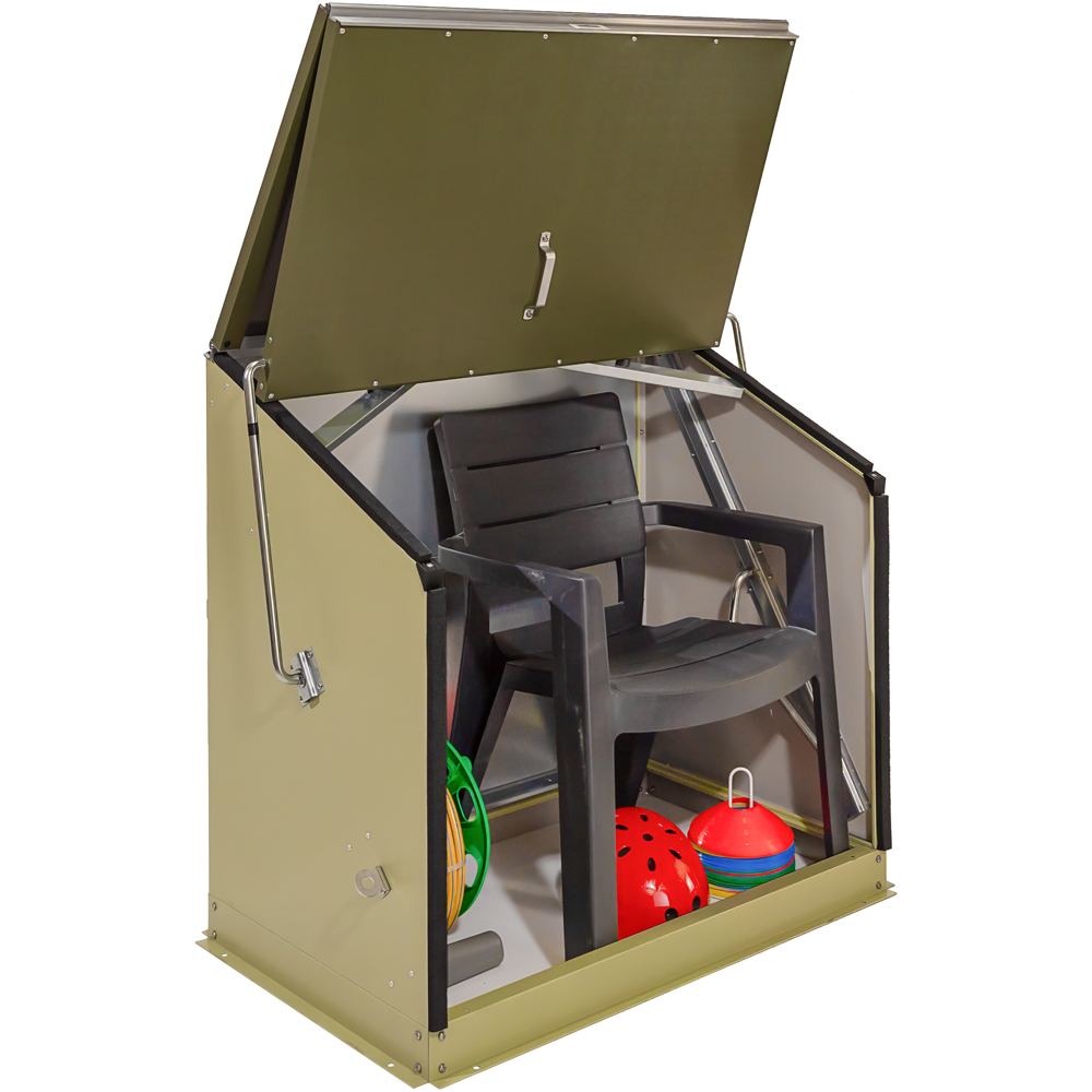 Trimetals Sentinel 4 x 2ft Two Tone Green Garden Storage Box Image 3