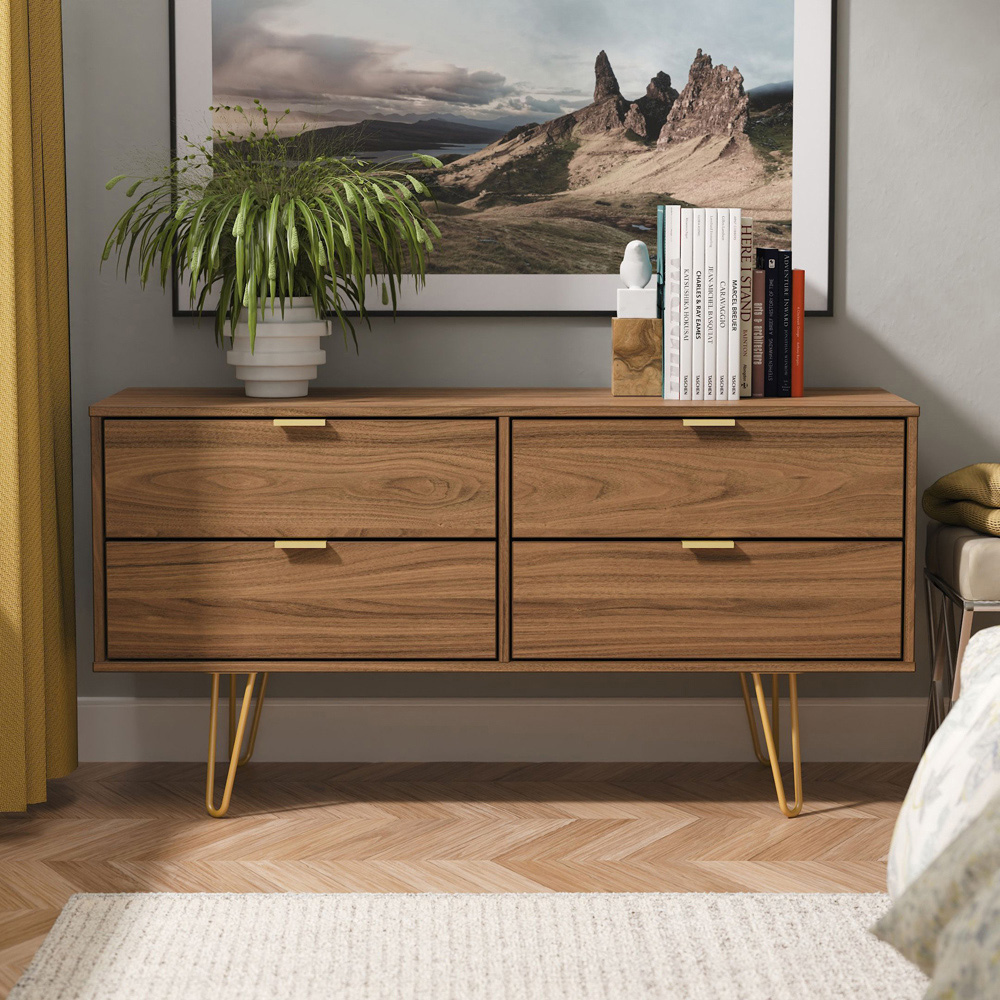 Crowndale Hong Kong 4 Drawer Carini Walnut Bed Box Ready Assembled Image 7