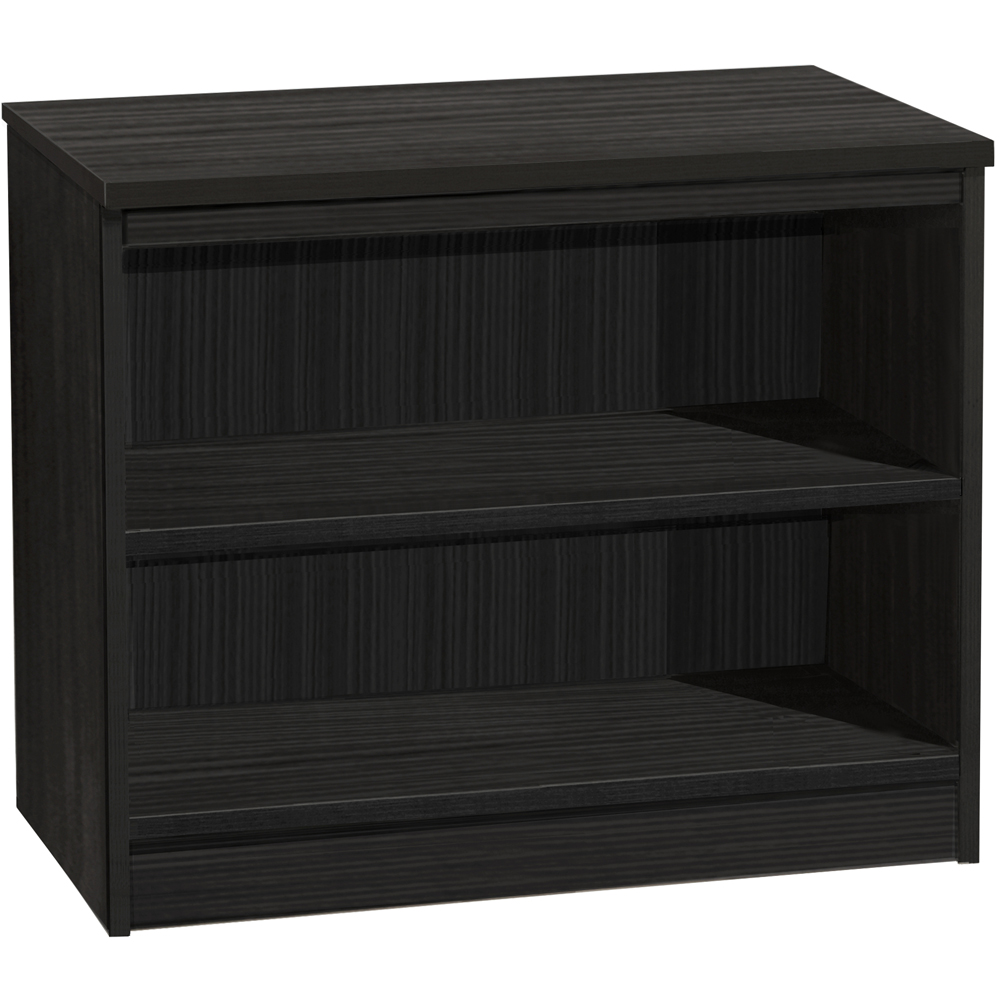 R White Cabinets 2 Shelf Black Desk Height Wide Bookcase Image 2