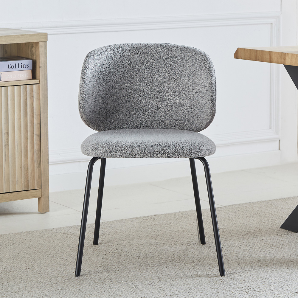 Artemis Home Ardesio Set of 2 Light Grey Fabric Dining Chair Image 3