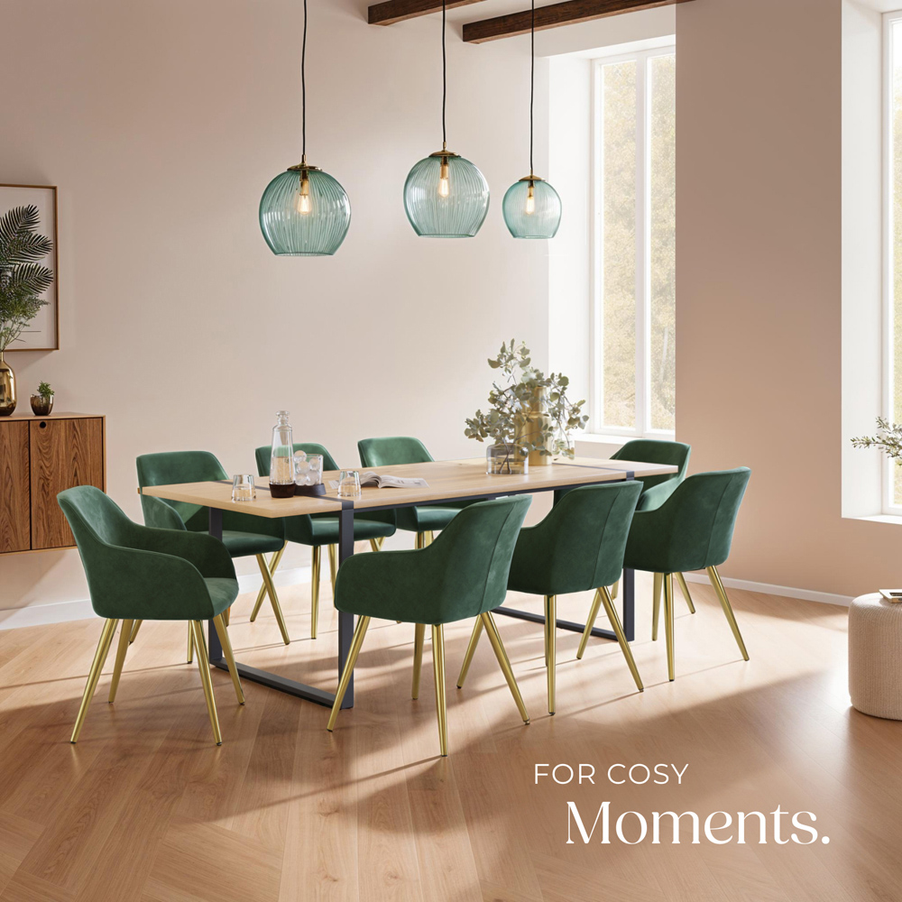 tectake Marilyn Dark Green and Gold Velvet Look Padded Accent Chair Image 8