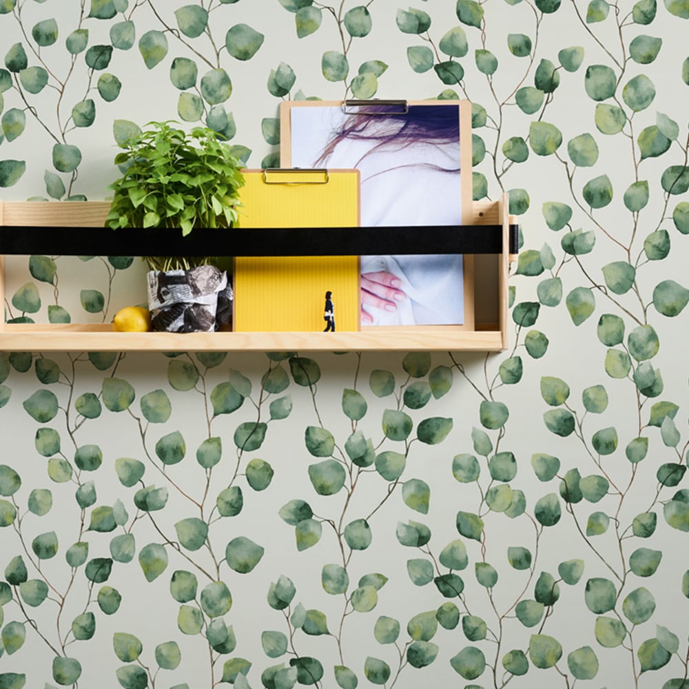 A.S Creation Leaf Trail Cream and Green Non-Woven Wallpaper Image 3