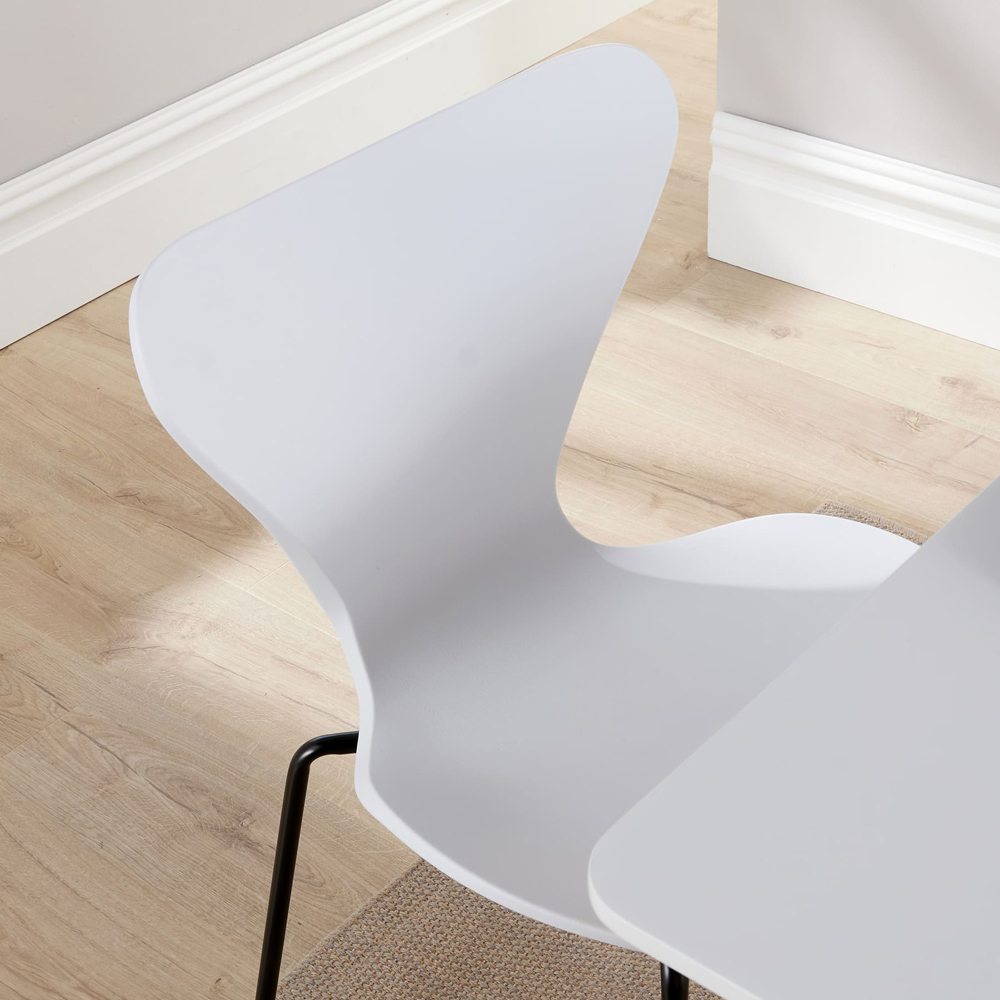 Home Source 4 Seater Curved Back Dining Set White Image 4