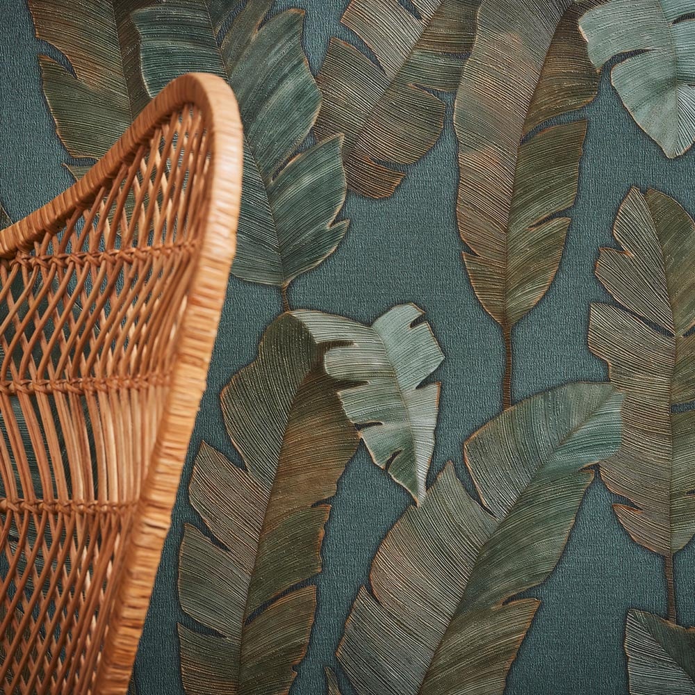 A.S Creation Leaf Blue Non-Woven Wallpaper Image 3