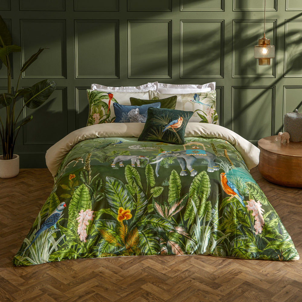 Paoletti Odisha Exotic King Size Jungle Duvet Cover Set Image 1