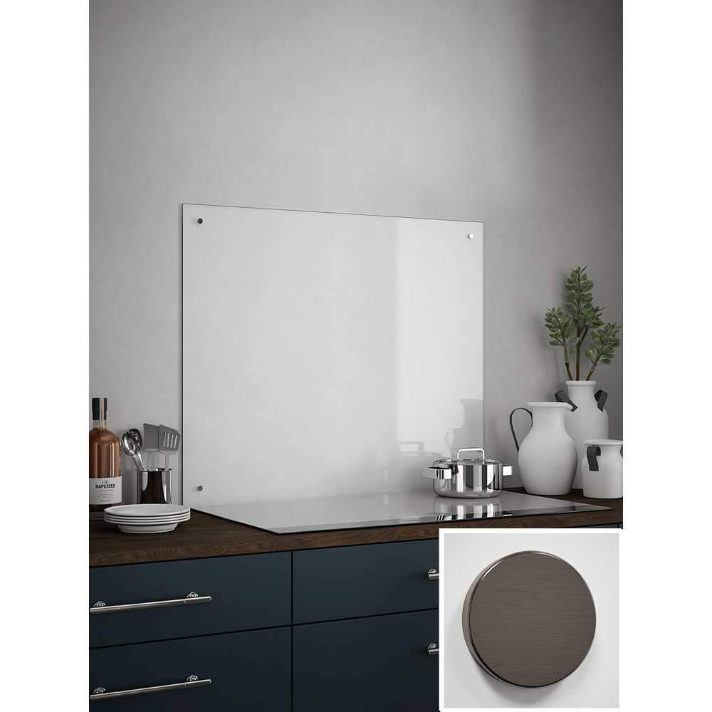 Clear Glass Kitchen Splashback with Bronze Caps 900 x 750 x 4mm Image 4