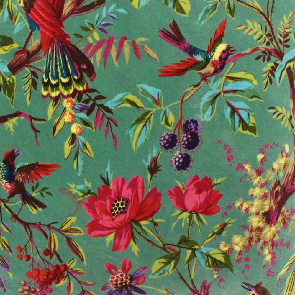 Paoletti Paradise Aqua Velvet Cushion Image 3