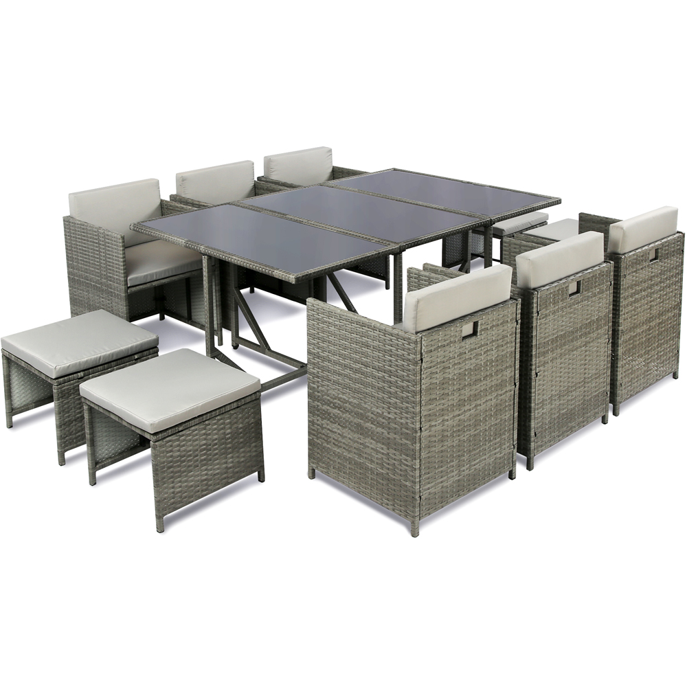 Home Garden Direct Athena 10 Seater Cube Dining Set Grey Image 2