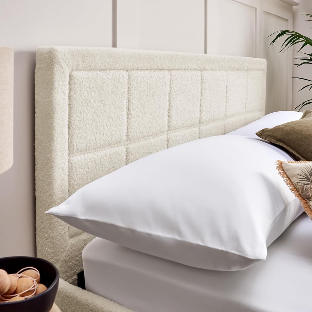 Home Treats Double Boucle Plush Ottoman Storage Bed Image 3