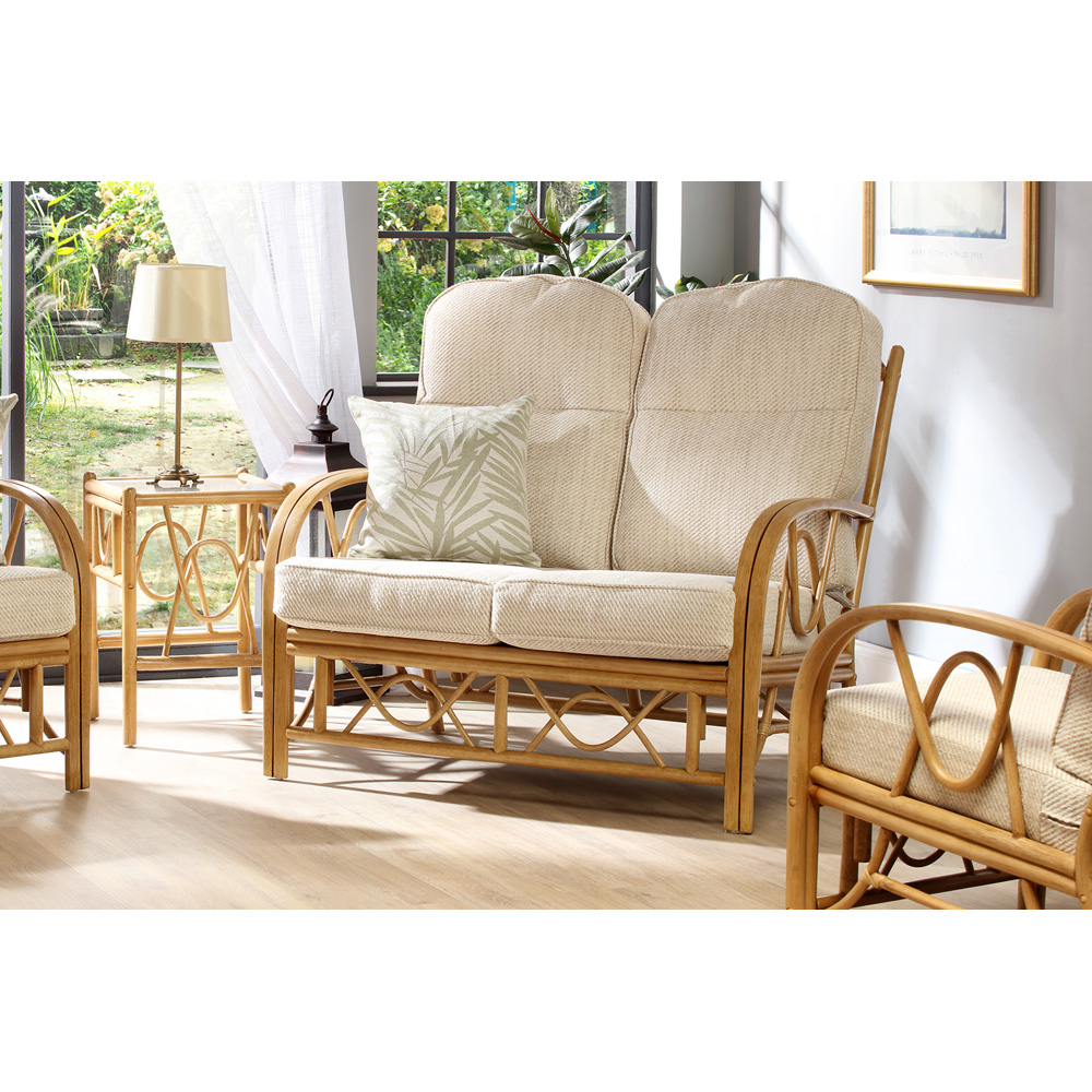 Desser Bali 4 Seater Beige and Cream Natural Rattan Sofa Set Image 5