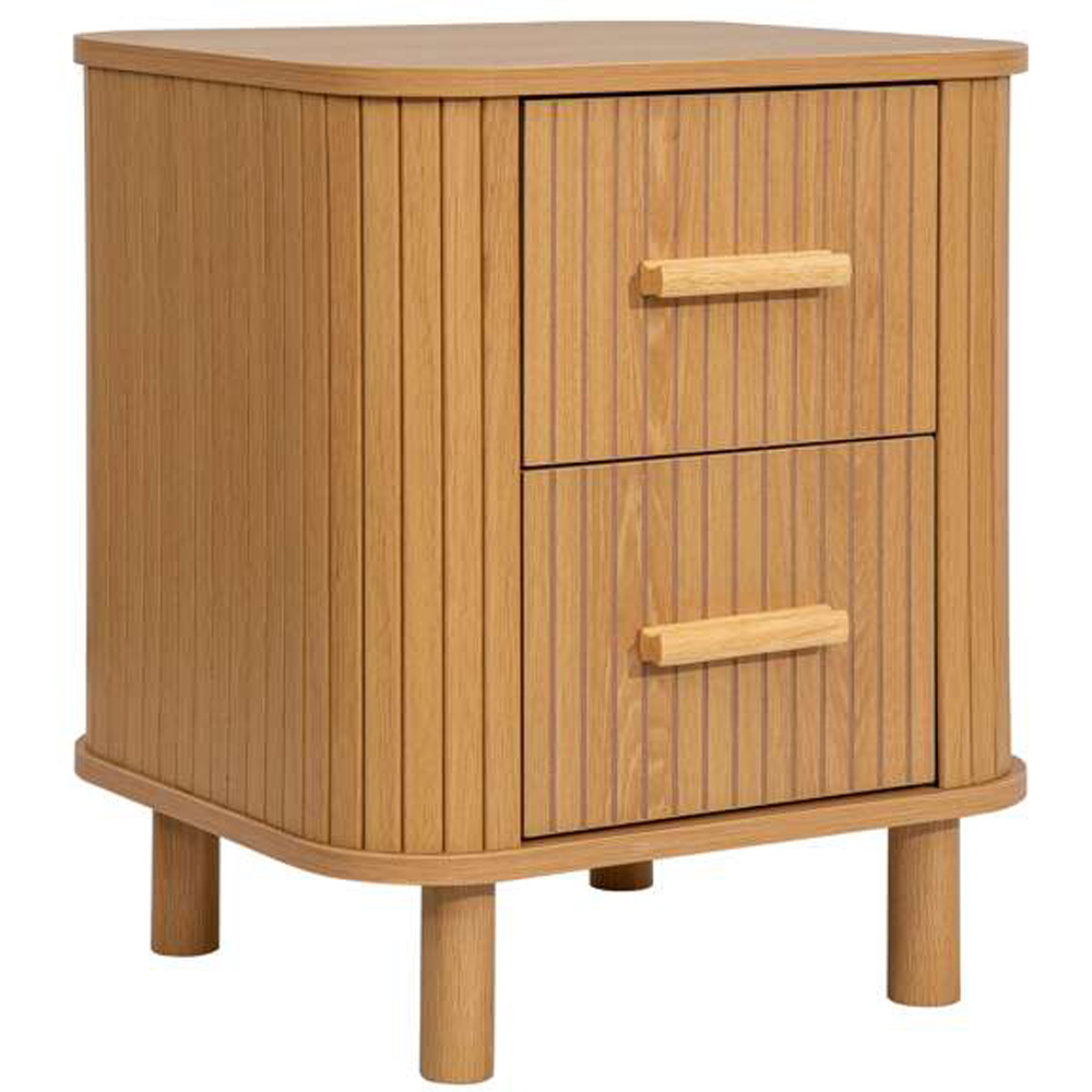 Birlea Axel 2 Drawer Fluted Bedside Table Image 2