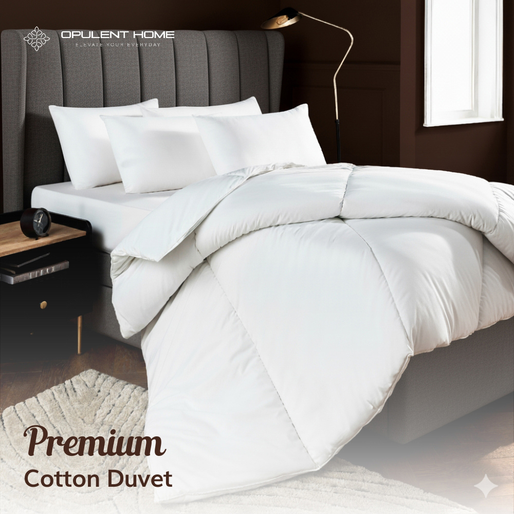 Opulent Home Super King Size White Summer Cotton Duvet 1.5 Tog Image 3