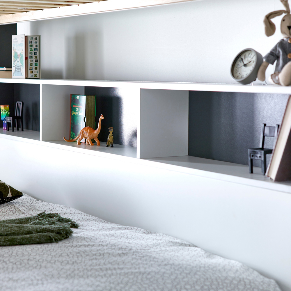 Bedmaster Oliver Triple Sleeper Grey and White Storage Bunk Bed with Spring Mattresses Image 7