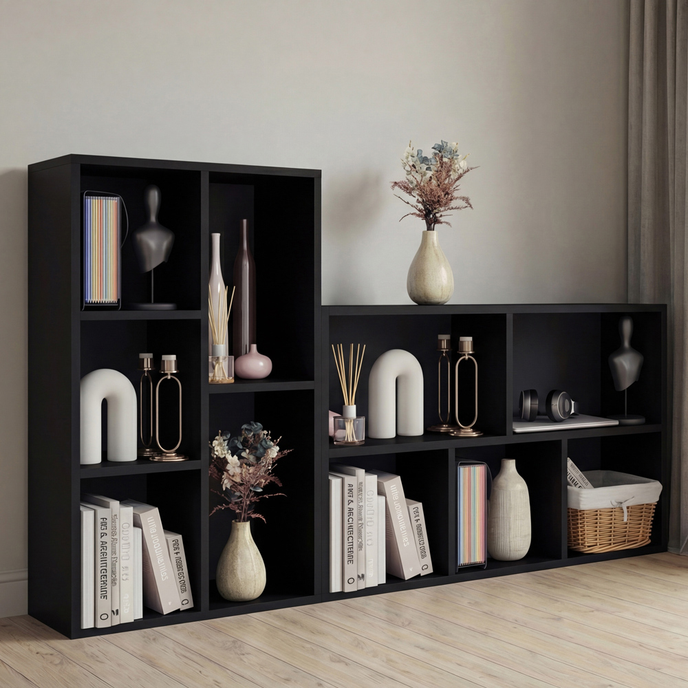 VIDA DESIGNS 5 Shelf Black Cube Storage Unit Image 4