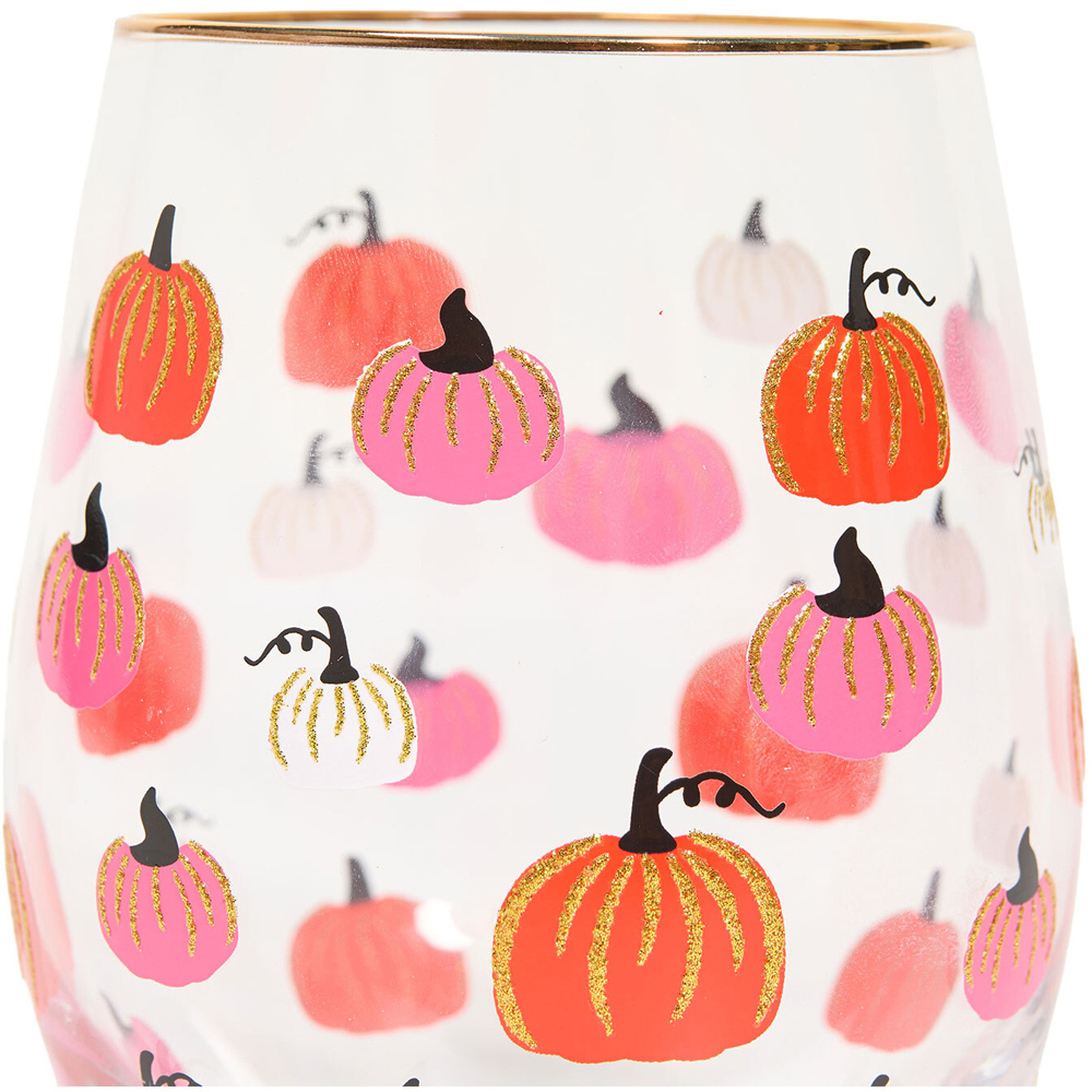 Gold Rim Pumpkin Glass Tumbler Image 3