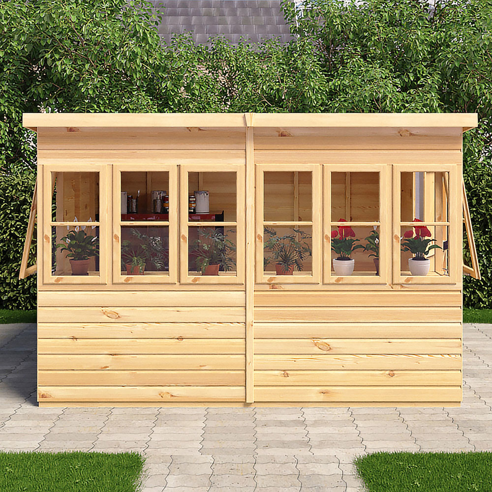 Shire 10 x 6ft Shiplap Style B Sun Pent Shed Image 5