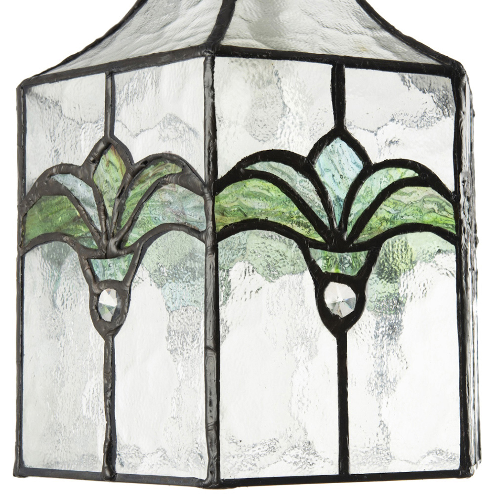 Happy Homewares Clear Water Glass and Emerald Green Tiffany Pendant Shade Image 6