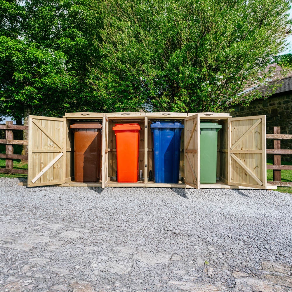 The Garden Village Chatburn 360L Quad Wheelie Bin Shed Image 8