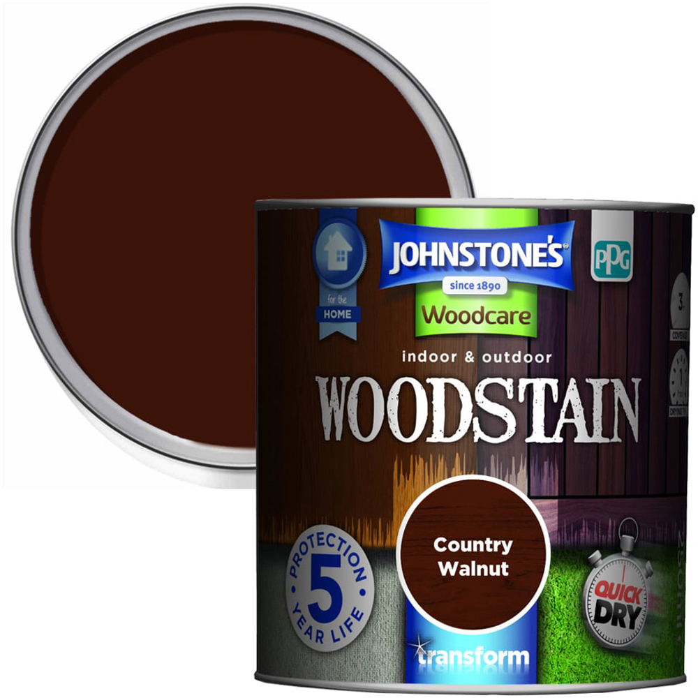 Johnstone's Country Walnut Woodstain 250ml Image 1