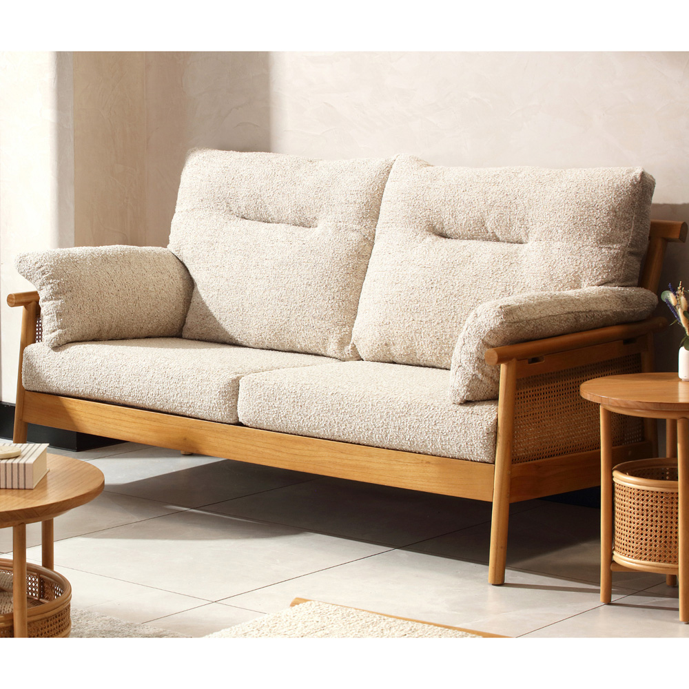 Desser Mindi 5 Seater Light Oak Natural Rattan Sutton Sofa Set Image 6
