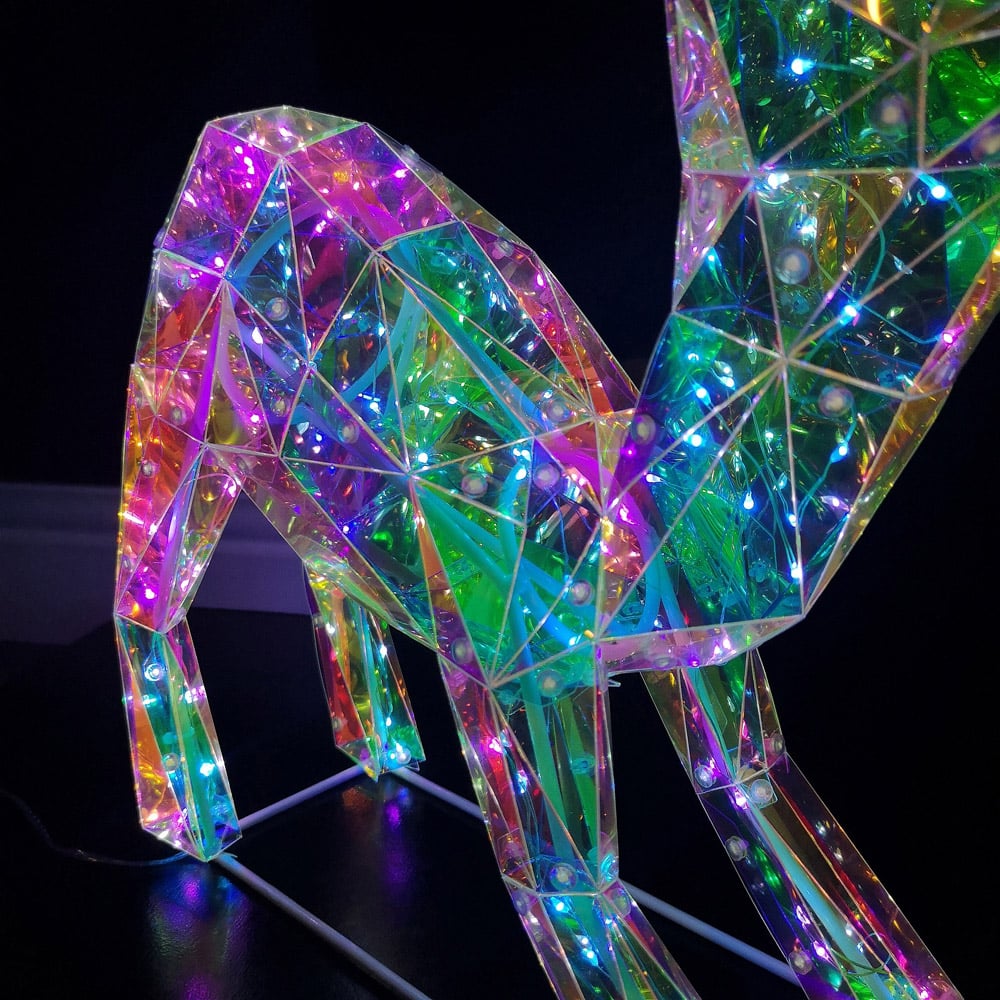 Samuel Alexander 100 White LED Standing Iridescent Fawn Christmas Decoration 40cm Image 4