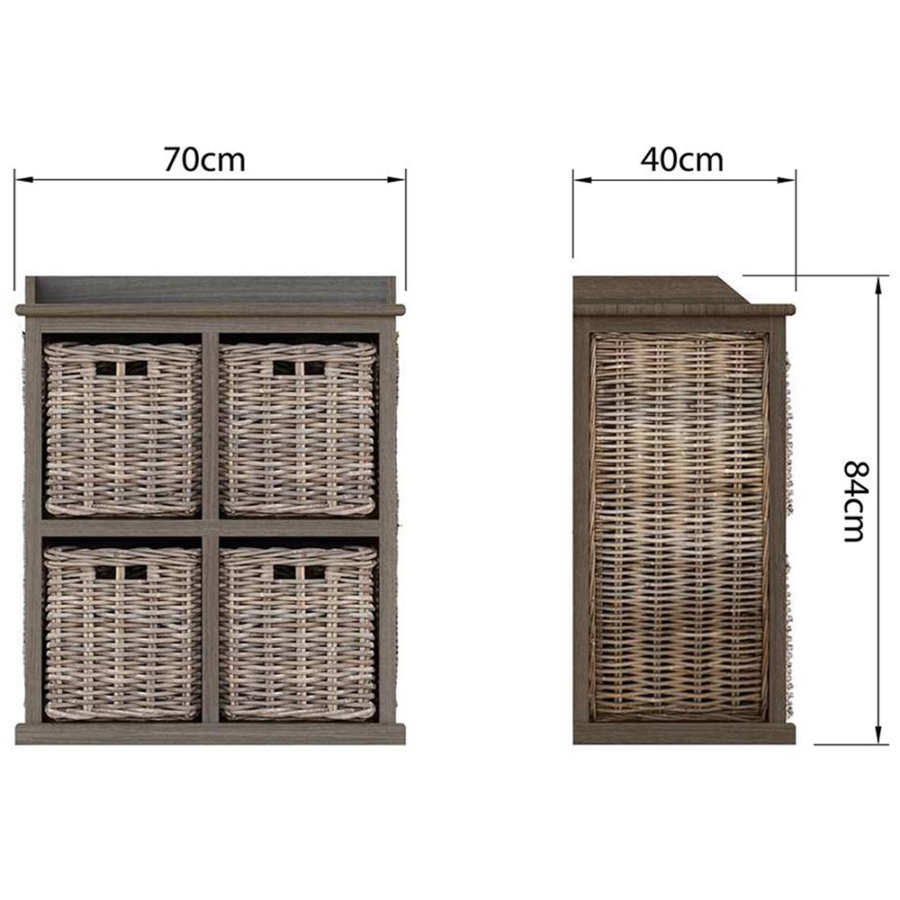 FWStyle Maya 4 Drawer Kubu Rattan Handmade Storage Unit Image 7