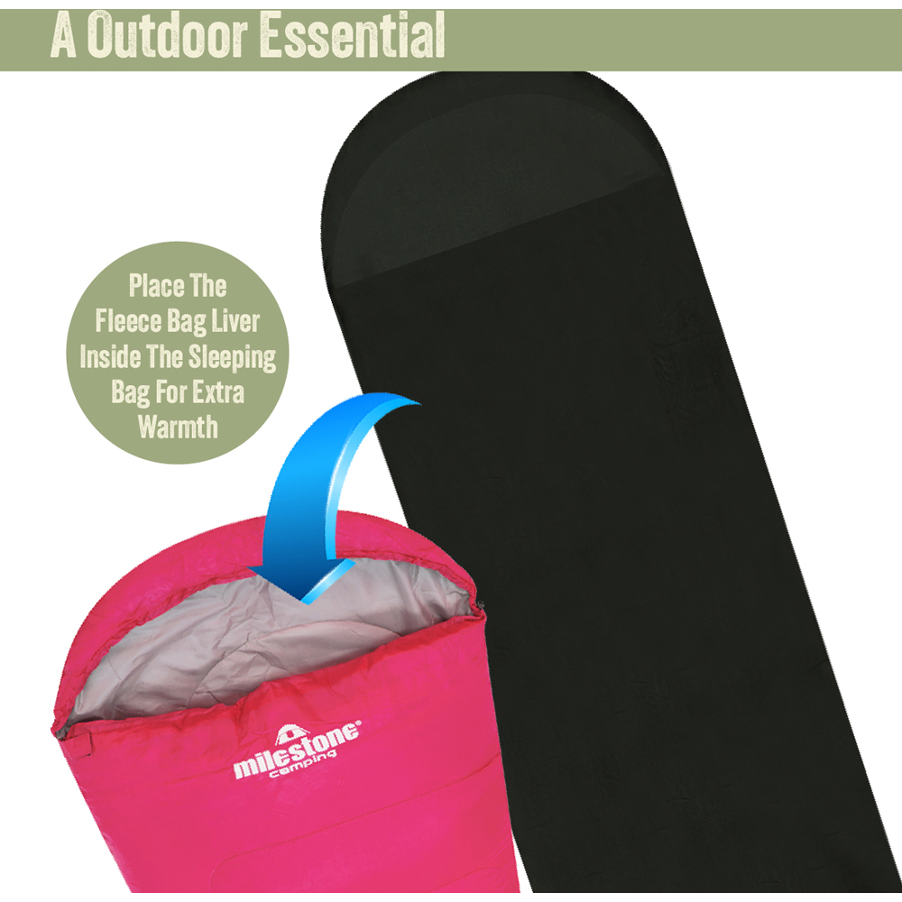 Milestone Camping Fleece Sleeping Bag Liner Image 7