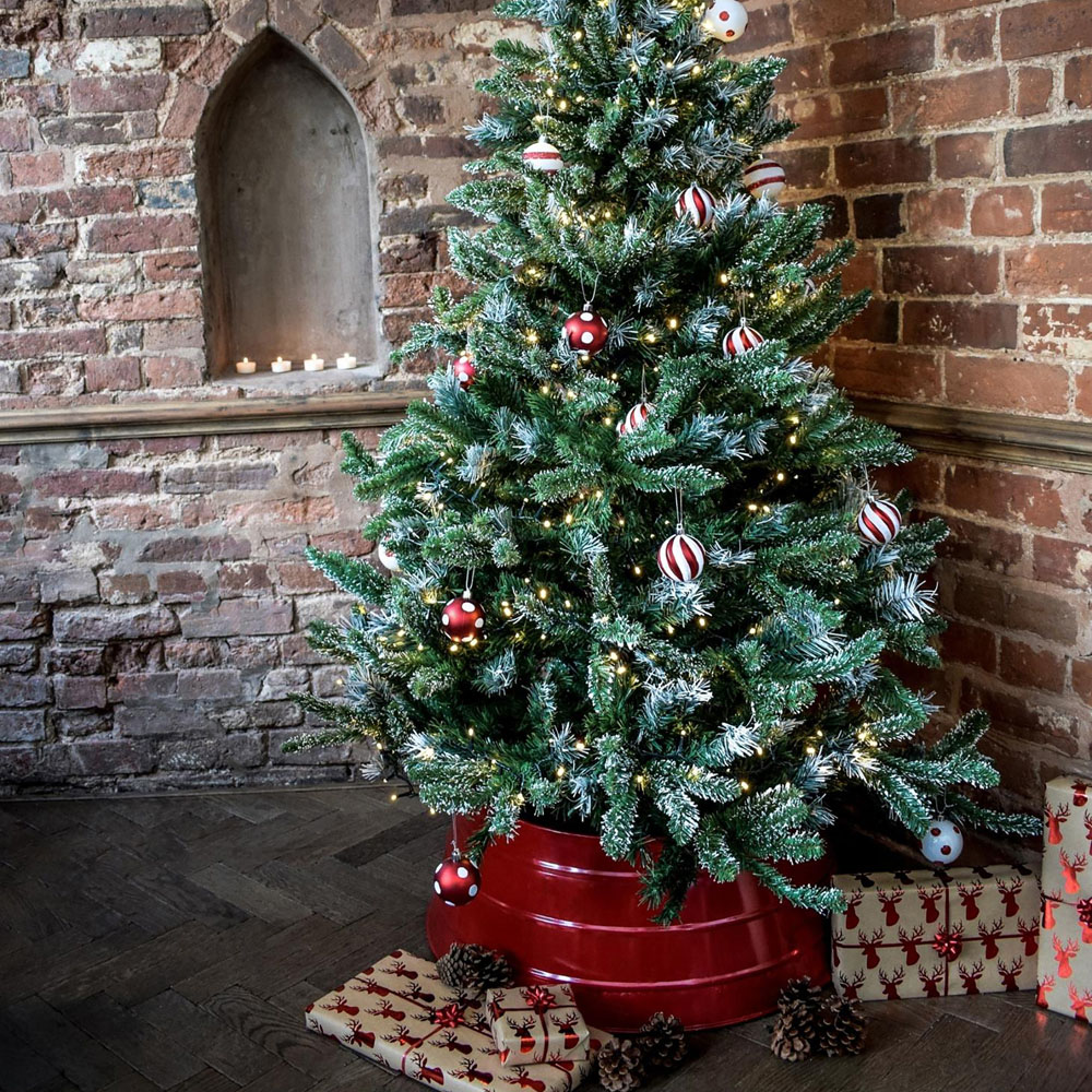 Ivyline Metal Red Christmas Tree Skirt 67cm Image 7