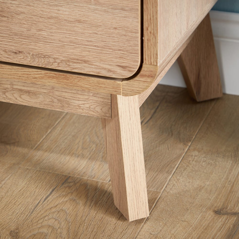 Home Source Nordic 4 Drawers Oak Chest of Drawers Image 5