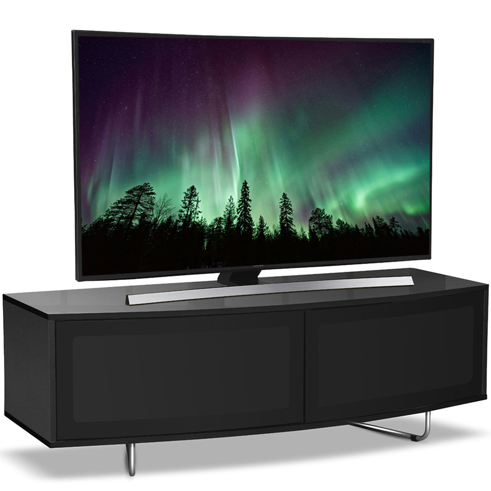 Centurion Supports Caru Gloss Black 2 Door TV Unit Image 3