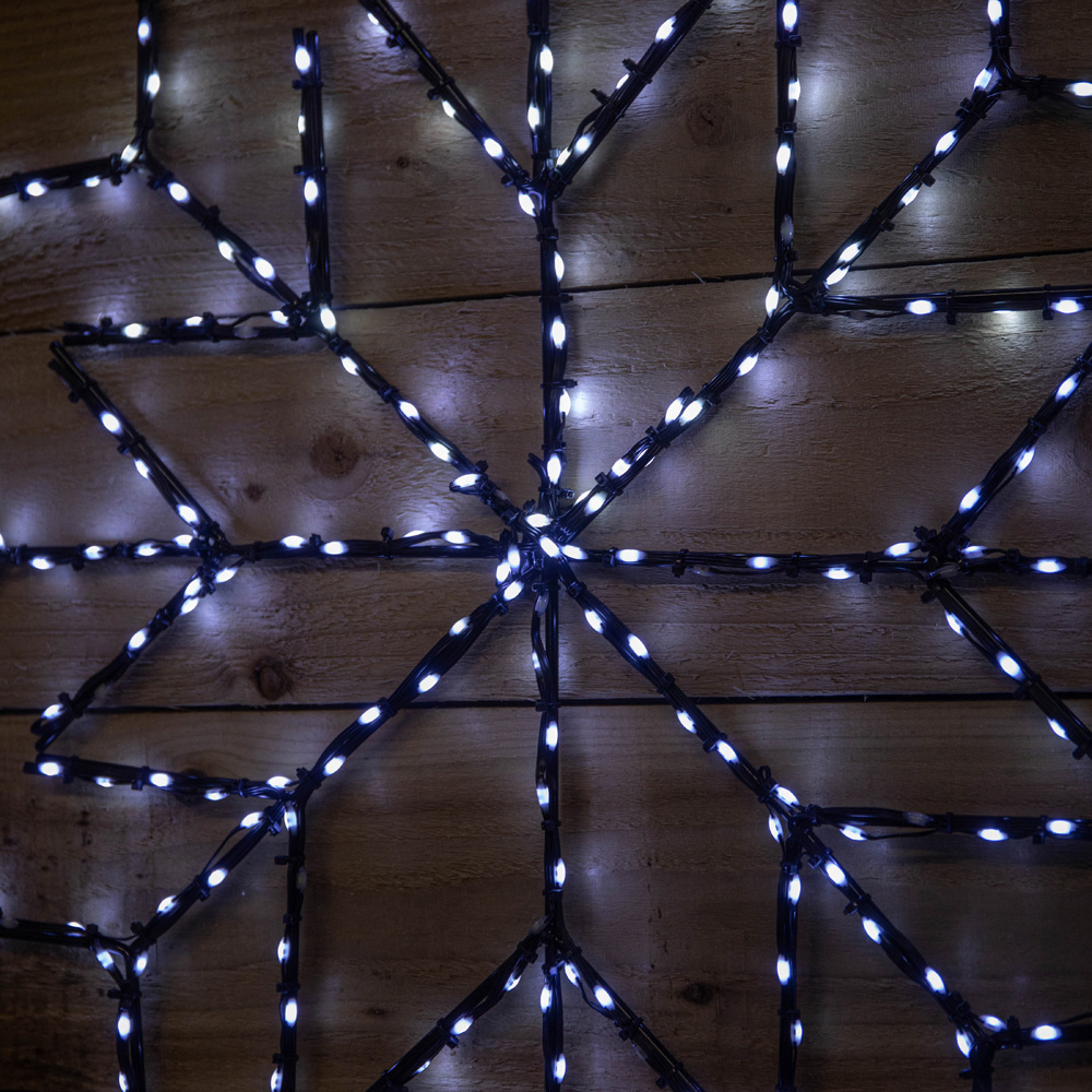 Premier FlexiBrights 250 Cool White LED Light Up Hanging Snowflake Christmas Decoration 76cm Image 8