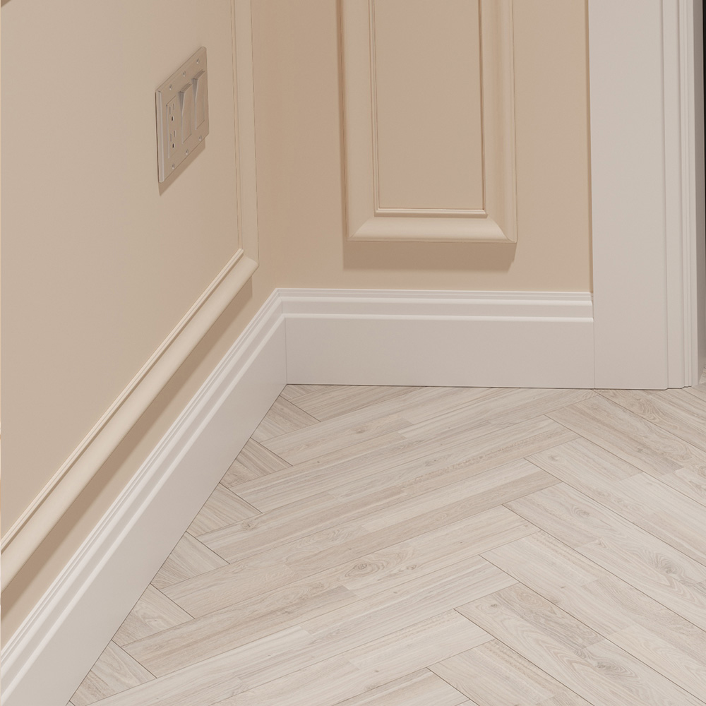 National Skirting White Oslo Primed Skirting Board 18mm 170 x 4200mm Image 2