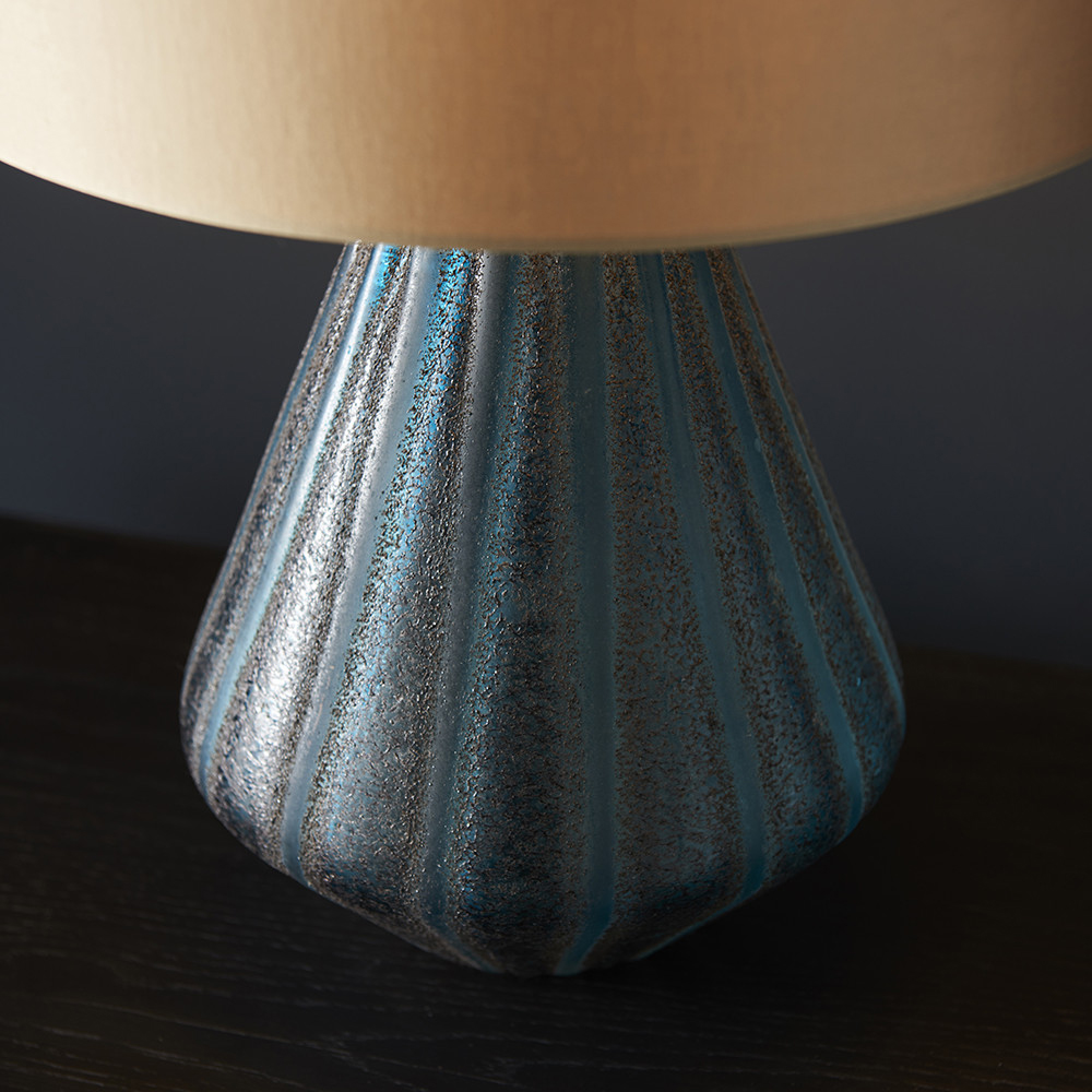 Merano Courmayeur Gold and Turquoise Tinted Glass Table Lamp Image 4